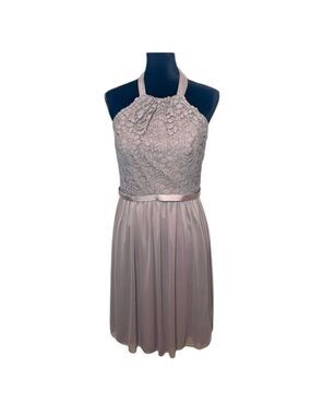 davids bridal bridesmaid dresses lace Teal Davids Bridal One Shoulder Lace Long Flowy Gown Bridesmaid Dress Size  10